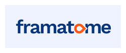 Logo de Framatome, illustrant l'expertise en conception et construction de réacteurs nucléaires.
